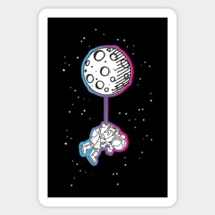 Astronaut Hanging by the Moon Sticker